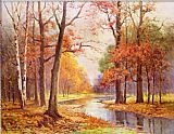 Robert Wood Canvas Paintings - Autumn Glade